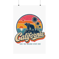 California Grizzly Bear And Star Poster