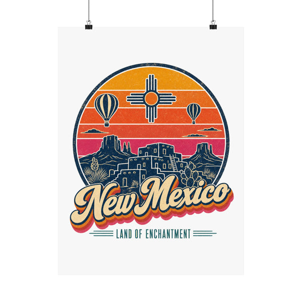 New Mexico Retro Sunset Poster