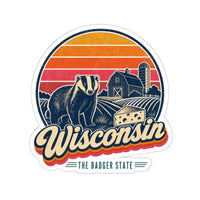 Wisconsin Retro Sunset Sticker