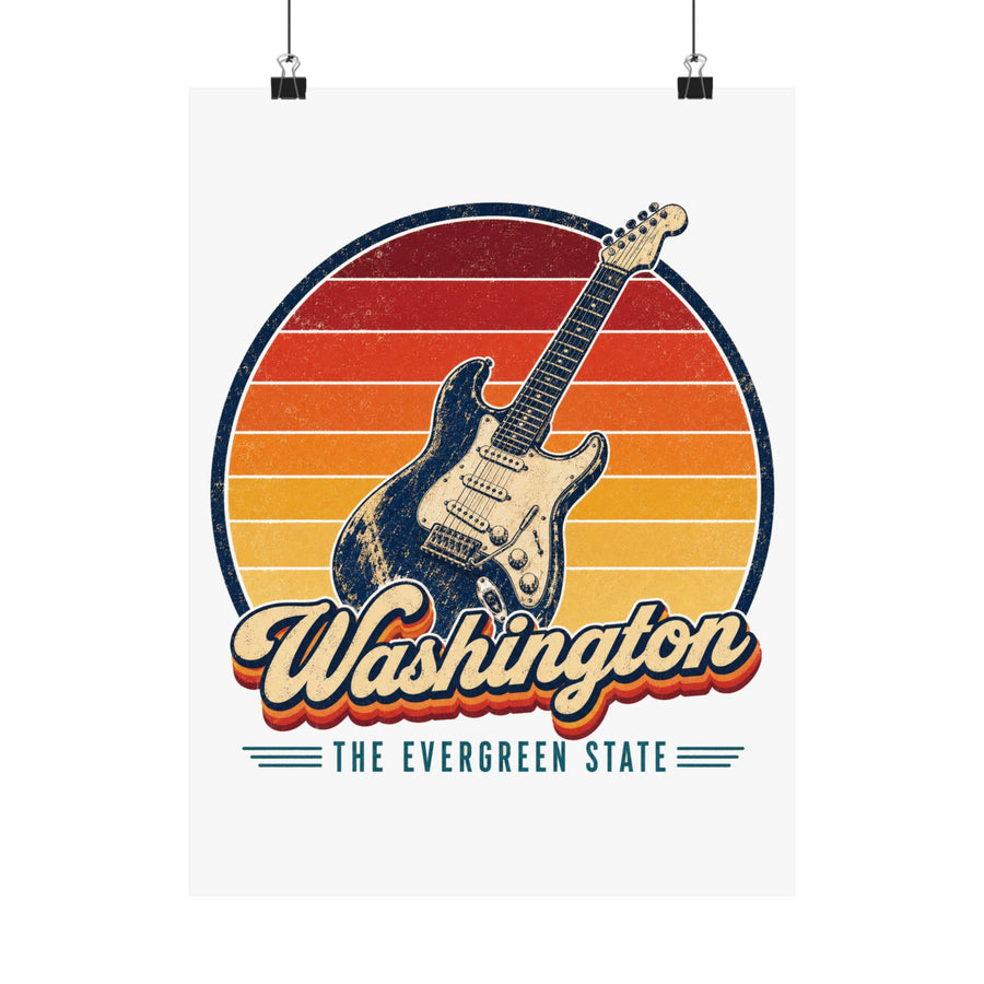 Washington Grunge Guitar Poster