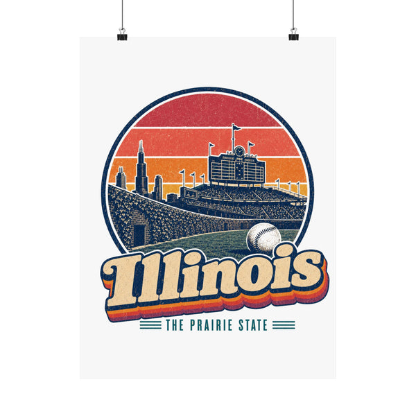Illinois Classic Chicago Baseball Poster