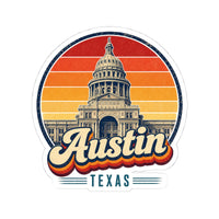 Austin Retro Sunset Sticker