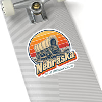 Nebraska Oregon Trail Covered Wagon Sticker