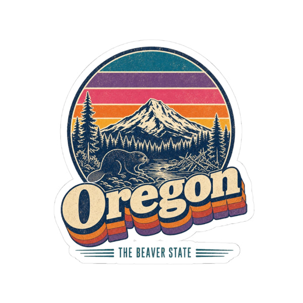 Oregon Retro Sunset Sticker