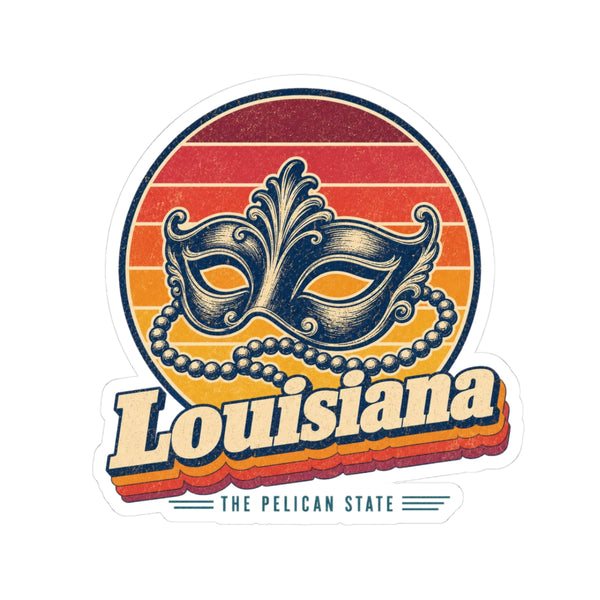 Louisiana Mardi Gras Mask And Beads Sticker