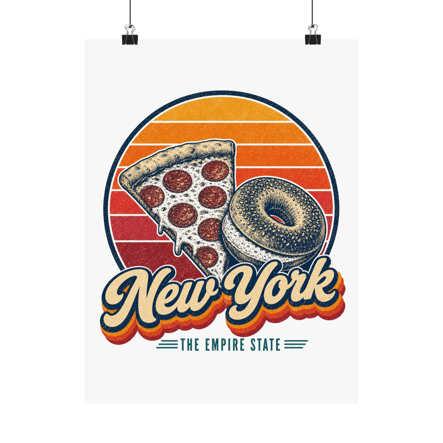 New York Pizza Slice And Bagel Poster
