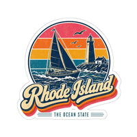 Rhode Island Retro Sunset Sticker