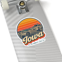 Iowa Hay Bales At Sunset Sticker
