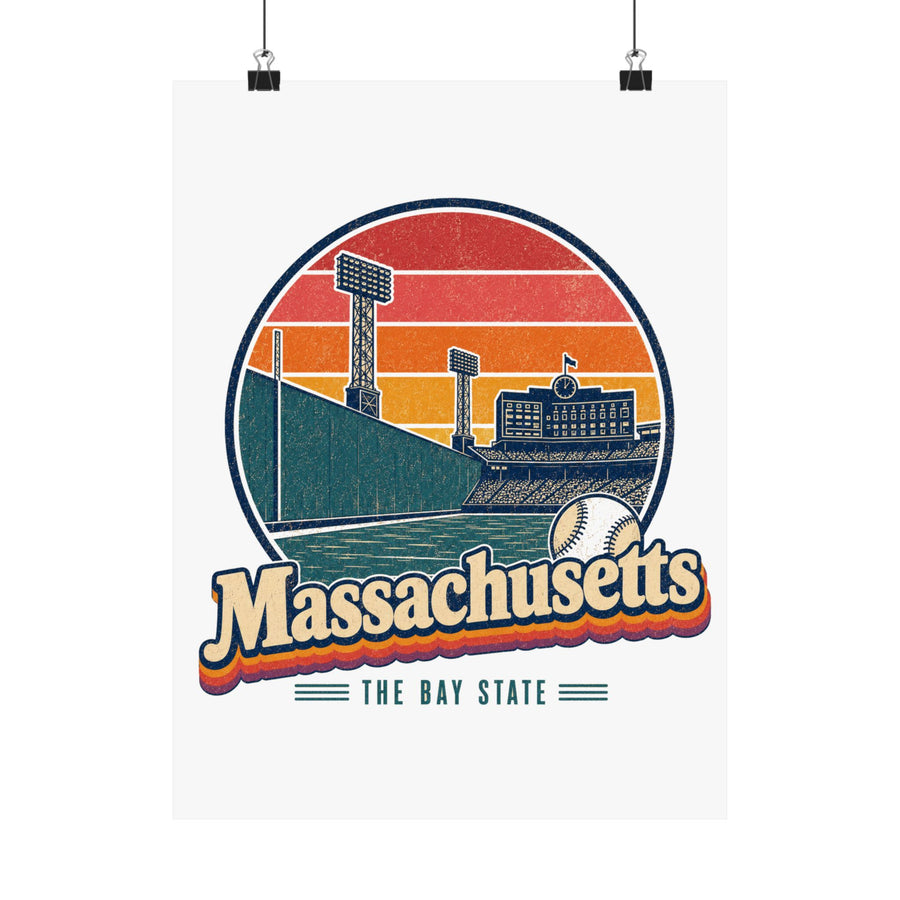 Massachusetts Classic Boston Baseball Poster