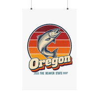 Oregon Leaping Salmon Poster