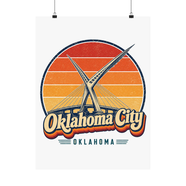 Oklahoma City Retro Sunset Poster