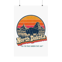 North Dakota Retro Sunset Poster