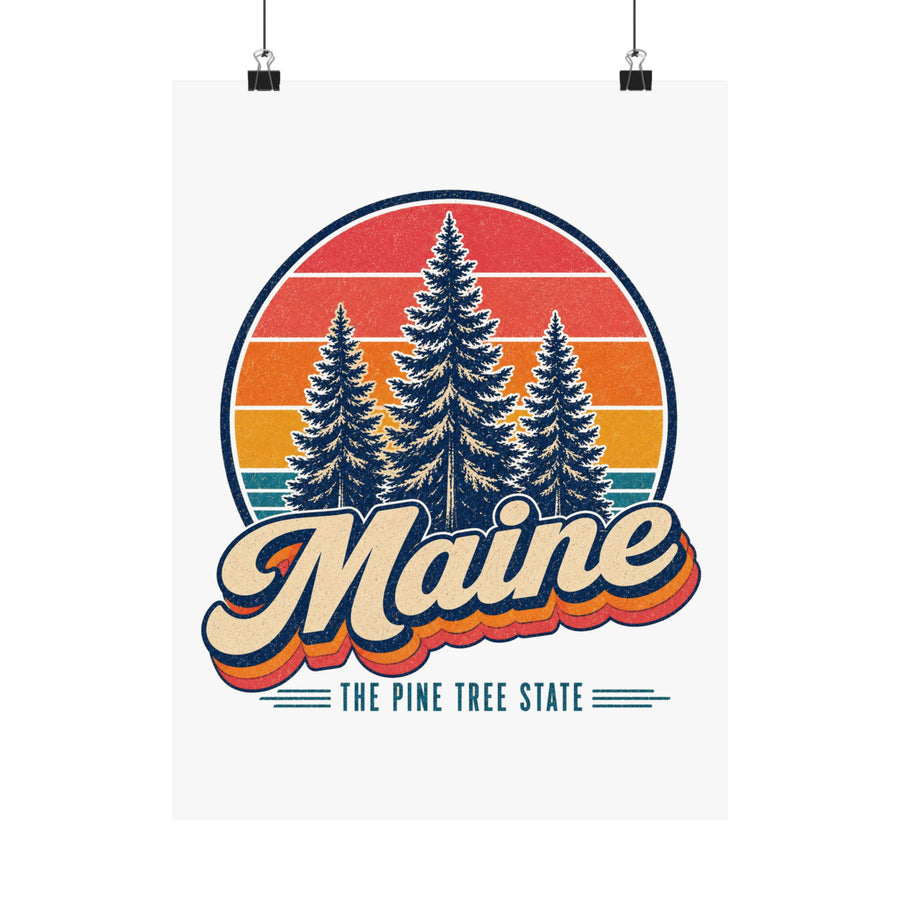 Maine Pine Trees Poster