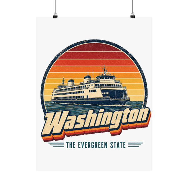 Washington Puget Sound Ferry Poster