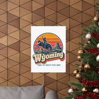 Wyoming Retro Sunset Poster