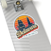 Delaware Retro Sunset Sticker