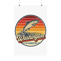 Washington Leaping Salmon Poster