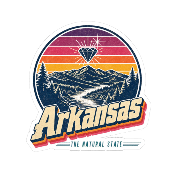 Arkansas Retro Sunset Sticker