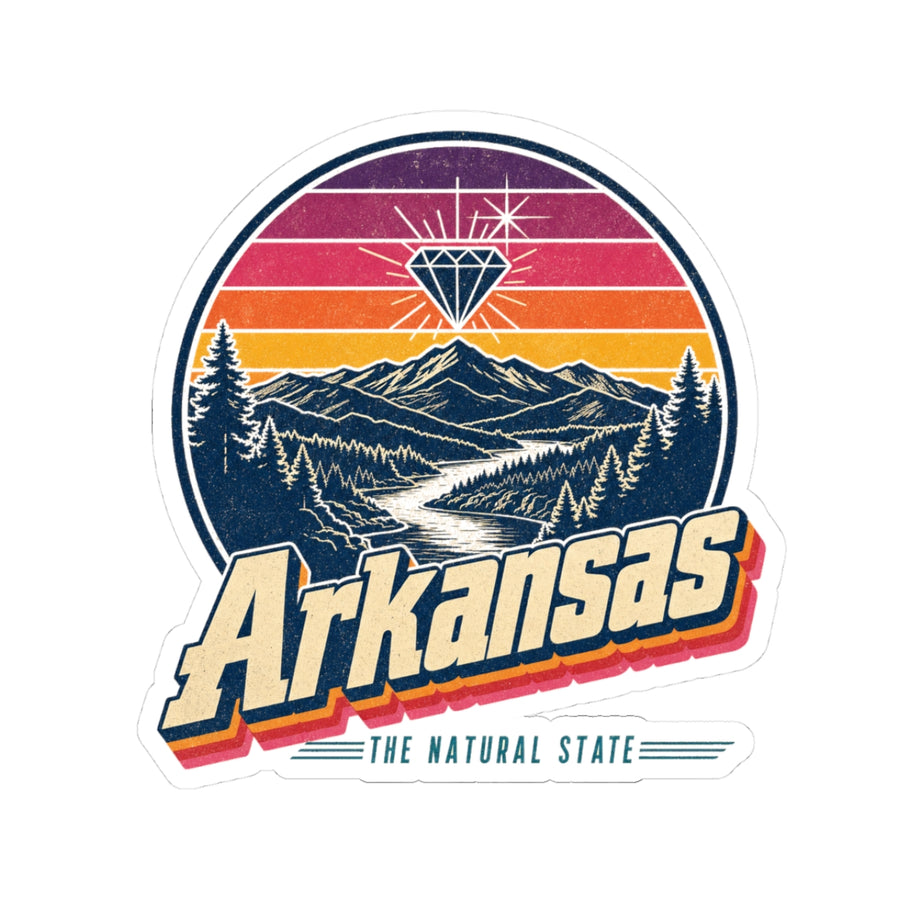 Arkansas Retro Sunset Sticker