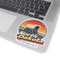North Dakota Pioneer Covered Wagon Sticker