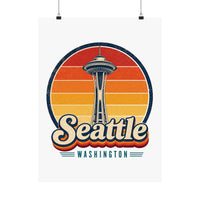 Seattle Retro Sunset Poster