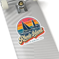 Rhode Island Retro Sunset Sticker