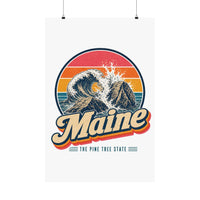 Maine Crashing Surf On Granite Poster