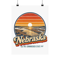 Nebraska Platte River Sunset Poster