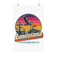 Louisiana Retro Sunset Poster