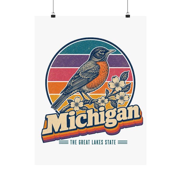 Michigan American Robin Poster
