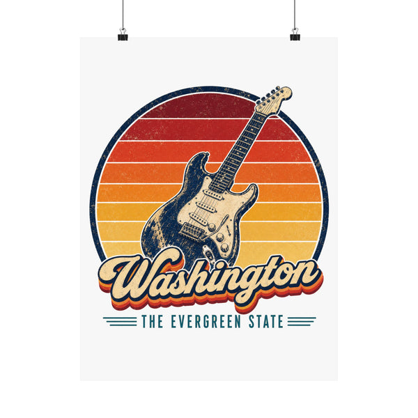 Washington Grunge Guitar Poster