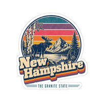 New Hampshire Retro Sunset Sticker