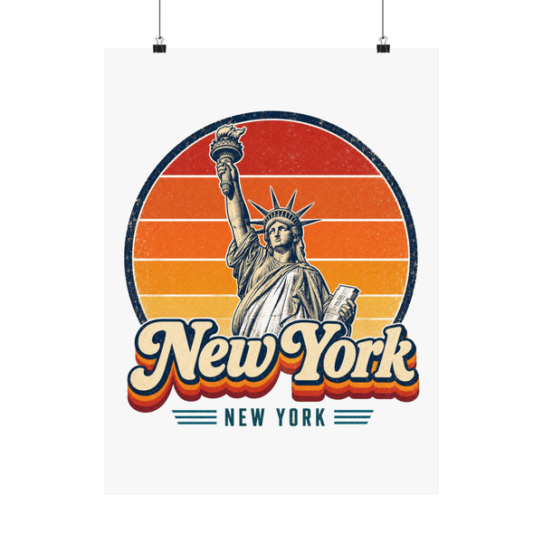 New York City Retro Sunset Poster