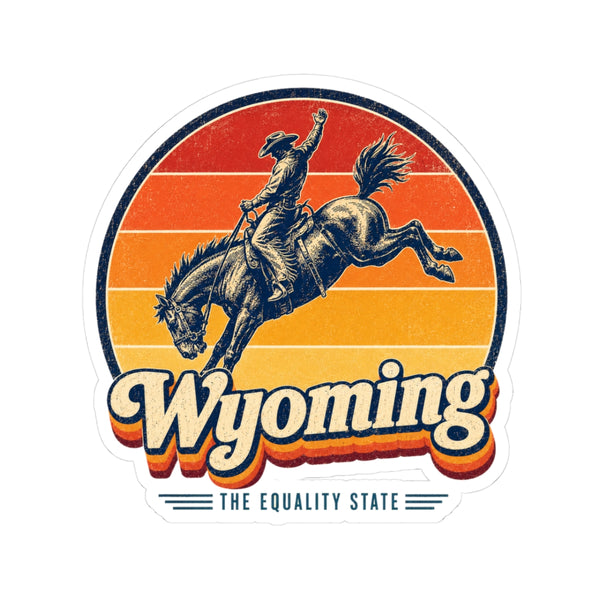 Wyoming Bucking Bronco Cowboy Sticker