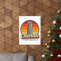 Charlotte Retro Sunset Poster