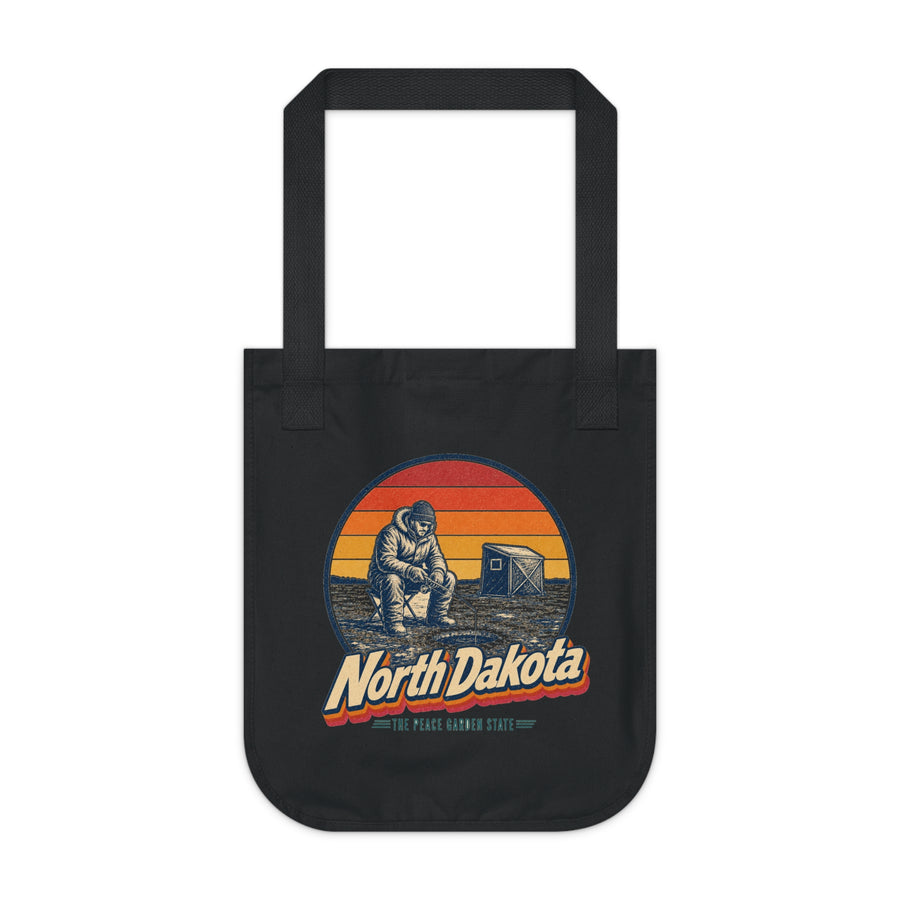 North Dakota Ice Fishing Tote Bag