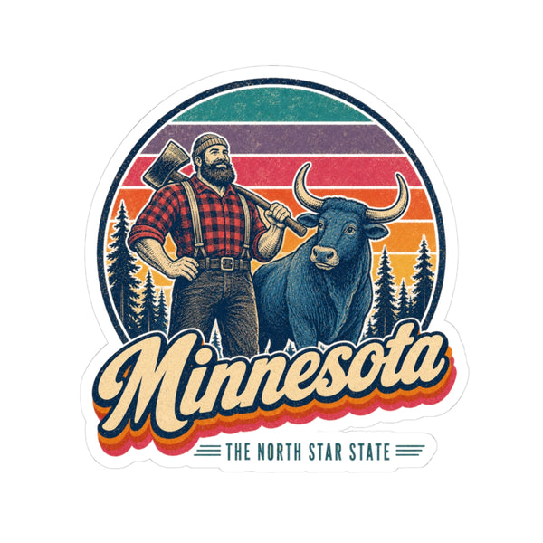 Minnesota Paul Bunyan And Babe Sticker