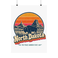 North Dakota Retro Sunset Poster