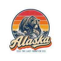 Alaska Grizzly Bear Catching Salmon Sticker