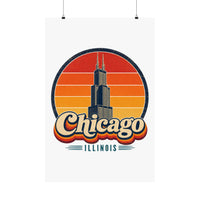 Chicago Retro Sunset Poster