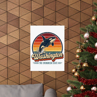 Washington Orca Whale Poster