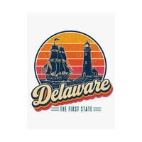 Delaware Retro Sunset Poster