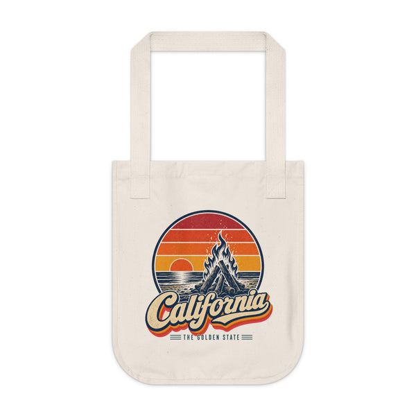 California Beach Sunset Bonfire Tote Bag