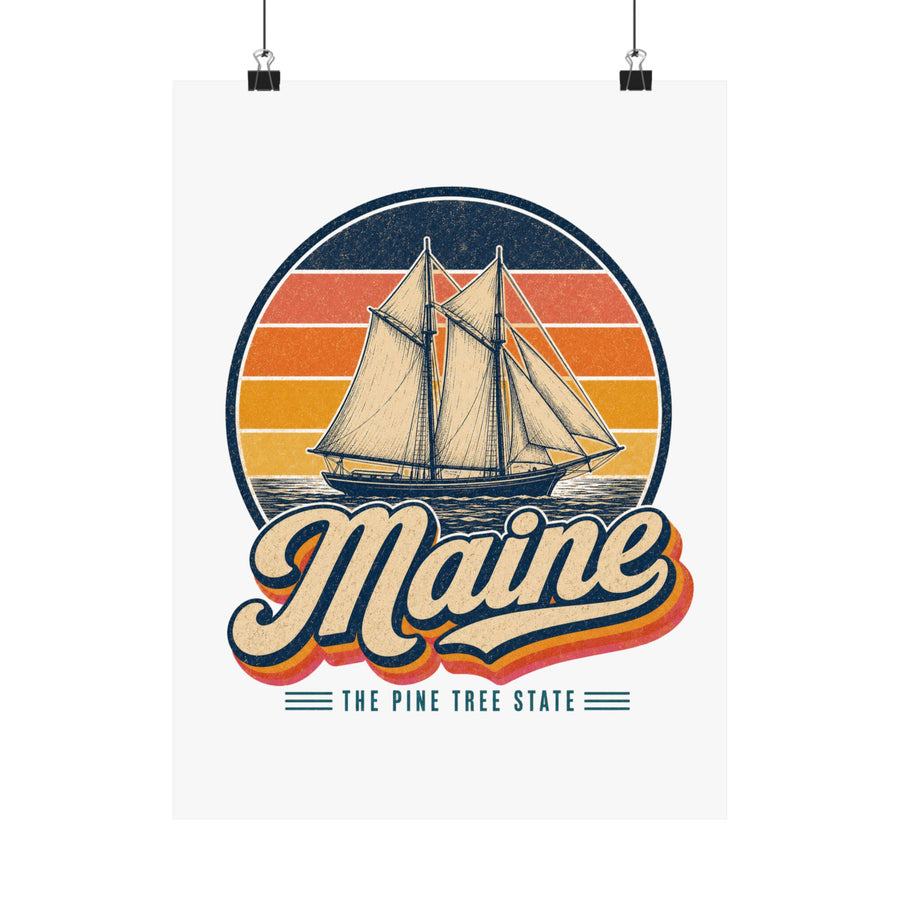 Maine Windjammer Schooner Poster