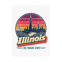 Illinois Retro Sunset Poster