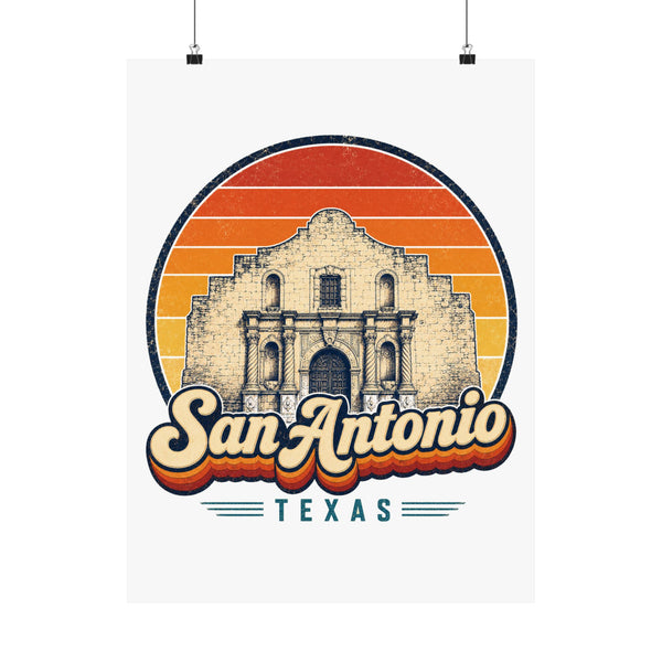 San Antonio Retro Sunset Poster