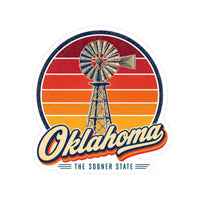 Oklahoma Prairie Windmill Sticker