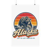 Alaska Grizzly Bear Catching Salmon Poster