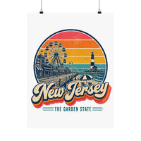 New Jersey Retro Sunset Poster