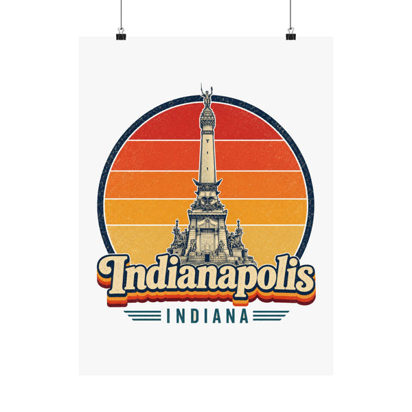 Indianapolis Retro Sunset Poster